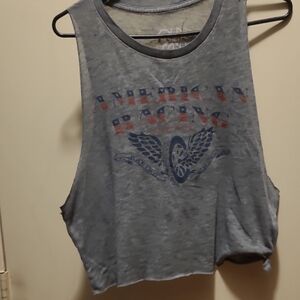 Chaser Blue Graphic Muscle Tee